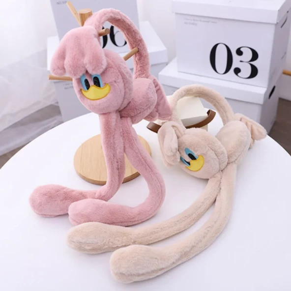 Peluş Ördekli Hareketli Oynar Kulaklı Çocuk Kulak Isıtıcı Koruyucu Kulaklık - 4