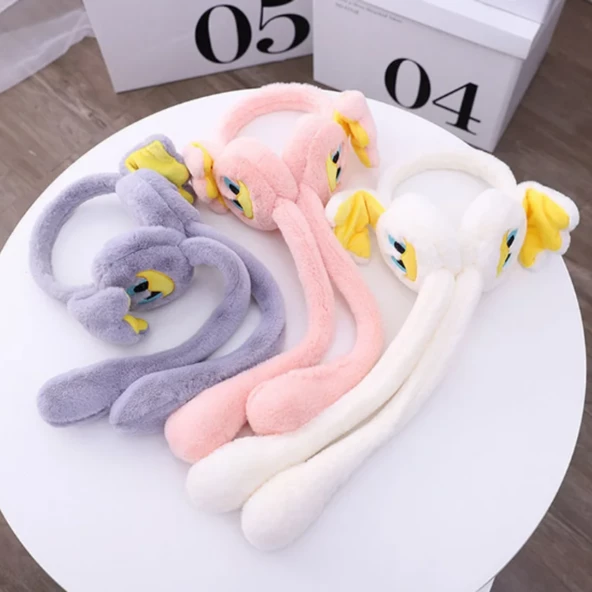 Peluş Ördekli Hareketli Oynar Kulaklı Çocuk Kulak Isıtıcı Koruyucu Kulaklık - 5