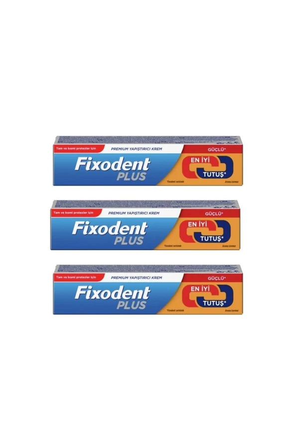 Fixodent Plus 40 G Diş Protez Yapıştırıcı Krem 3'lü Paket