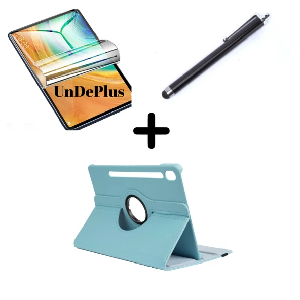 Samsung Galaxy Tab S9 FE Plus/S10 Plus/S9 Plus Kılıf Dönen Tablet Kilifi Ekran Koruyucu+Kalem - 5