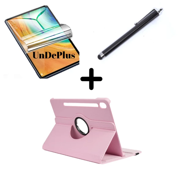 Samsung Galaxy Tab S9 FE Plus/S10 Plus/S9 Plus Kılıf Dönen Tablet Kilifi Ekran Koruyucu+Kalem - 6