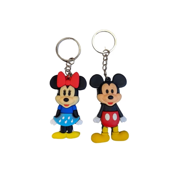 Minnie ve Mickey Çift Anahtarlık Şık Tasarım Hediyelik 2Li Anahtarlık seti