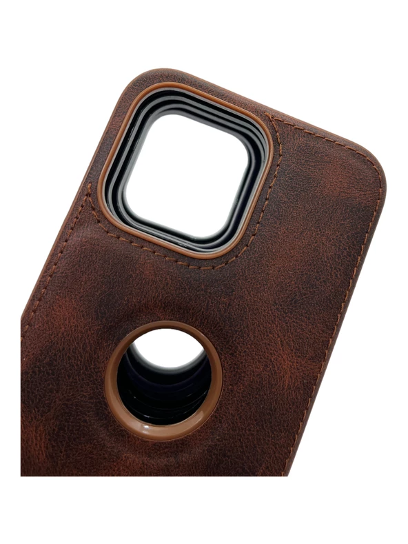 Hole Leather Case Kahverengi iPhone 11 - 5