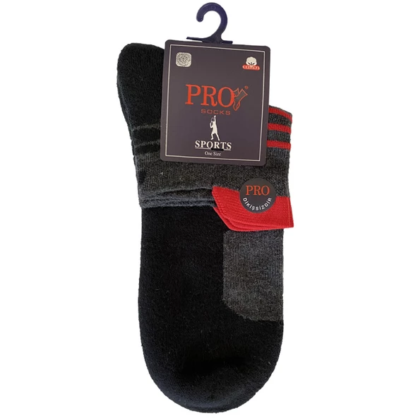 14015 Dukha Havlu Erkek Patik Çorabı Siyah-Gri 41-44