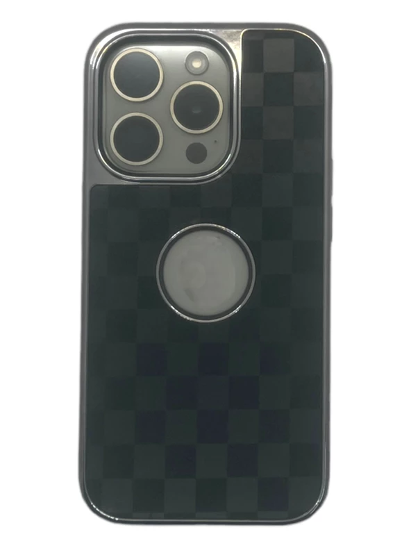 Hole Checkers Case Lacivert iPhone 15 Pro - 5