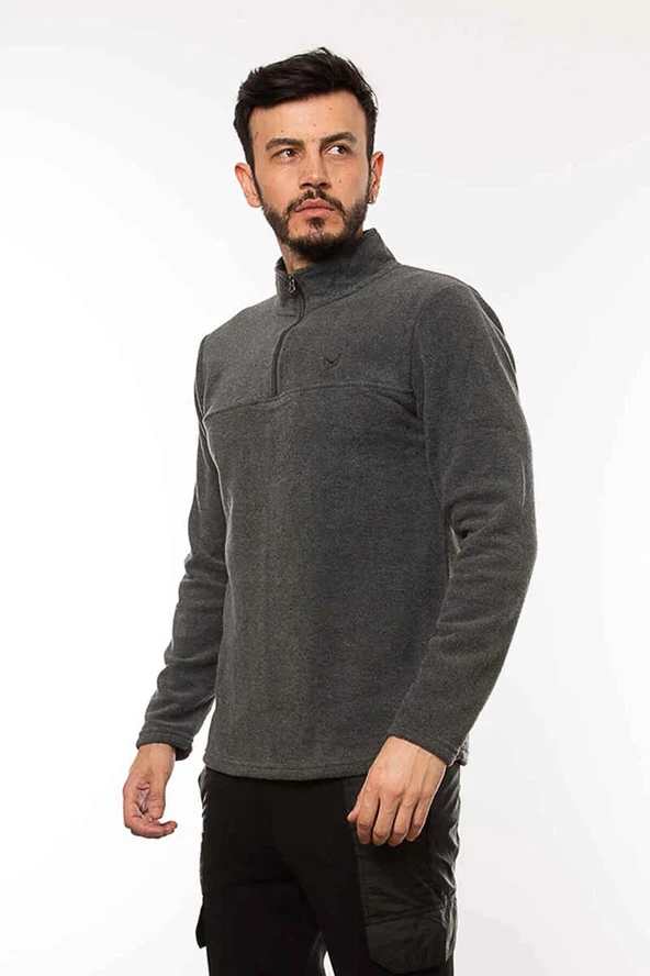 Cazador 5632 Erkek Polar Sweat ANTRA MELANJ - 4