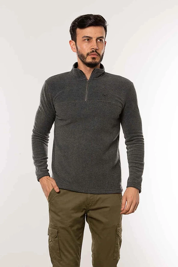 Cazador 5632 Erkek Polar Sweat ANTRA MELANJ - 2