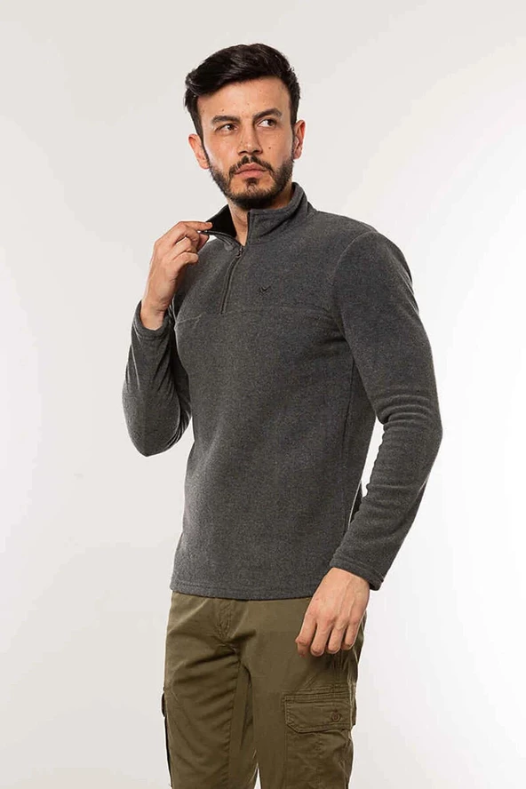 Cazador 5632 Erkek Polar Sweat ANTRA MELANJ - 3
