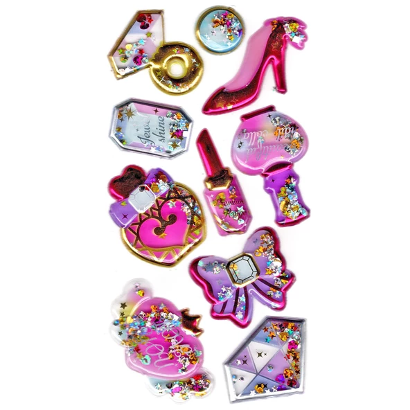 Sticker Kabartmalı Stiker Defter, Planlayıcı Etiket (pullu-801) - 17X9 cm - Elmas Ruj - 2