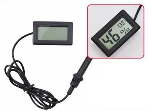 AEK-Tech Dijital Problu Nem Ölçer Termometre  (siyah) - 2