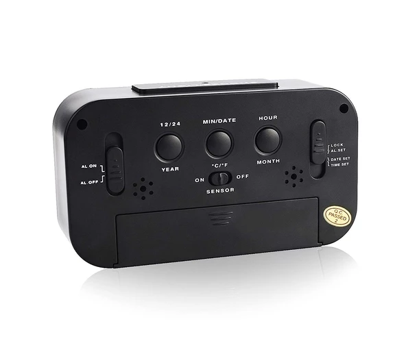 Diwu Optik Masaüstü Saat Takvim Termometre Siyah - 4