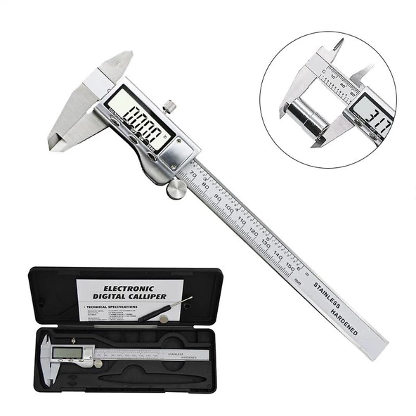 AEK-Tech Paslanmaz Çelik Dijital Kumpas 150mm - 6