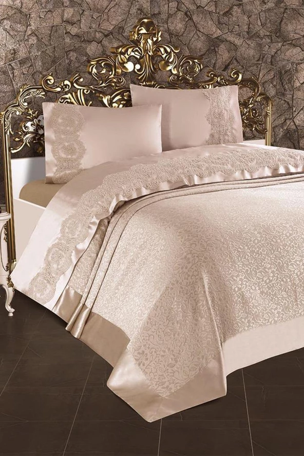 Carmen Fransız Güpürlü Çift Kişilik Pike Takımı - 6