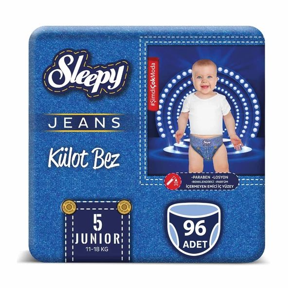 Sleepy Jeans Külot Bez 5 Beden Junior 4'lü Jumbo 96 Adet