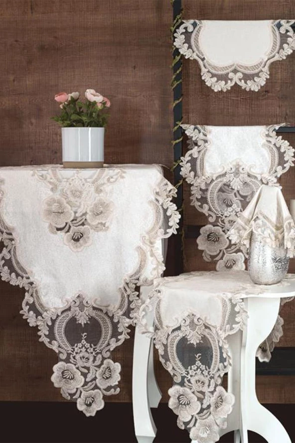 Daisy Lovel Kadife Salon Takımı 5 Parça - Resim 4