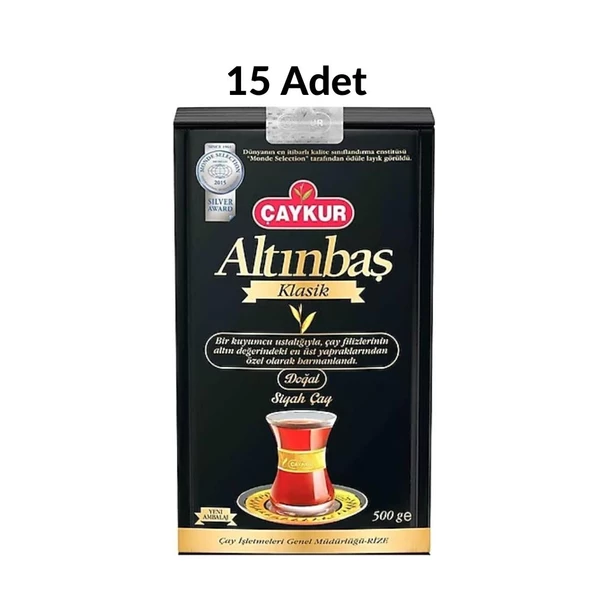 Çaykur Altınbaş Klasik Doğal Siyah Dökme Çay 500 Gr X 15 Adet